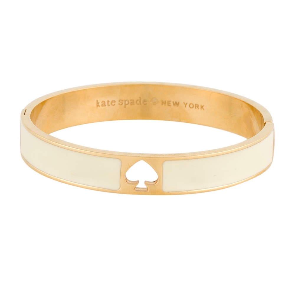 Kate Spade New York Cream & Gold Spade Bangle Bracelet